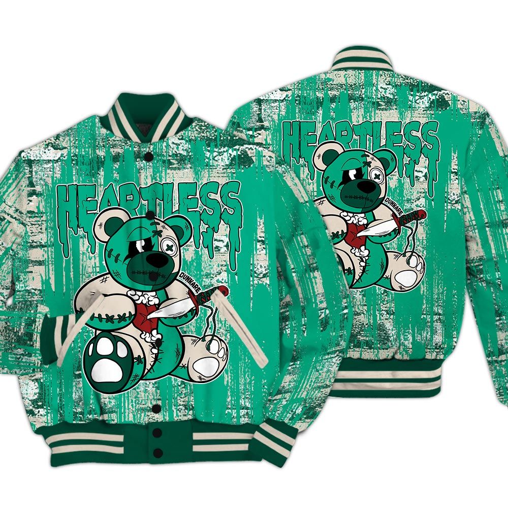 Varsity Jacket To Match Oxidized Green 4s - Heartless Bear Glitch Art Varsity Jacket Unisex