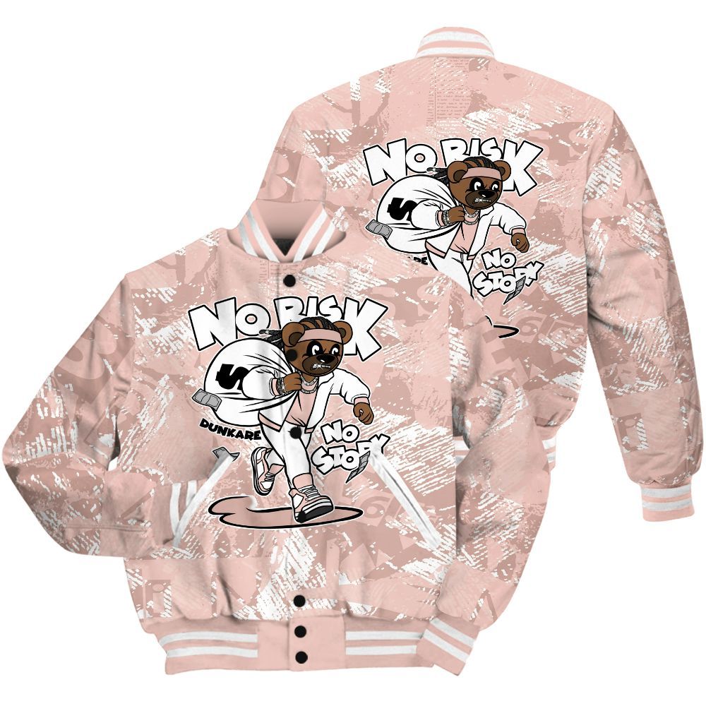 Varsity Jacket To Match Low Legend Pink 11s Shirt - Certain Bear Abstract Graffiti All Over Print