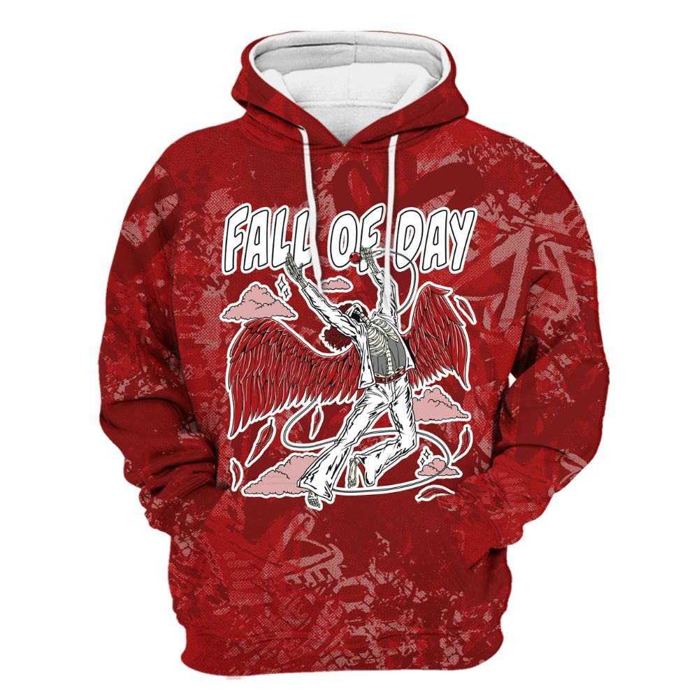 Hoodie To Match Red Taxi 12s - Fall Of Days Skeleton Heart All Over Print