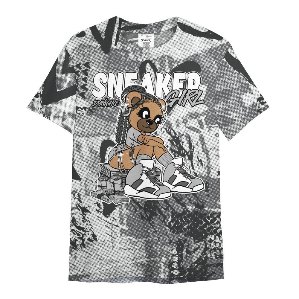 Shirt To Match White Thunder 4s - Sneaker Girl Bear Heart Grunge All Over Print