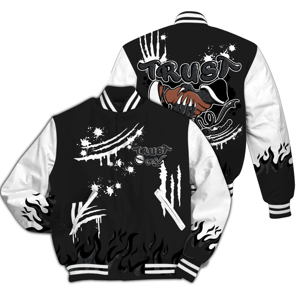 Varsity Jacket To Match Black Cat 3s - Graphic Trust No One All Over Print