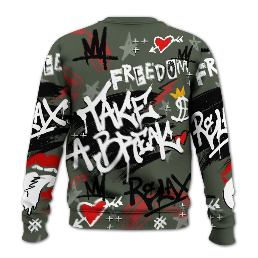 Sweatshirt To Match Air Force 1 Low Year Of The Snake Shirt, Take Break Freedom Graffiti Streetwear All Over Print