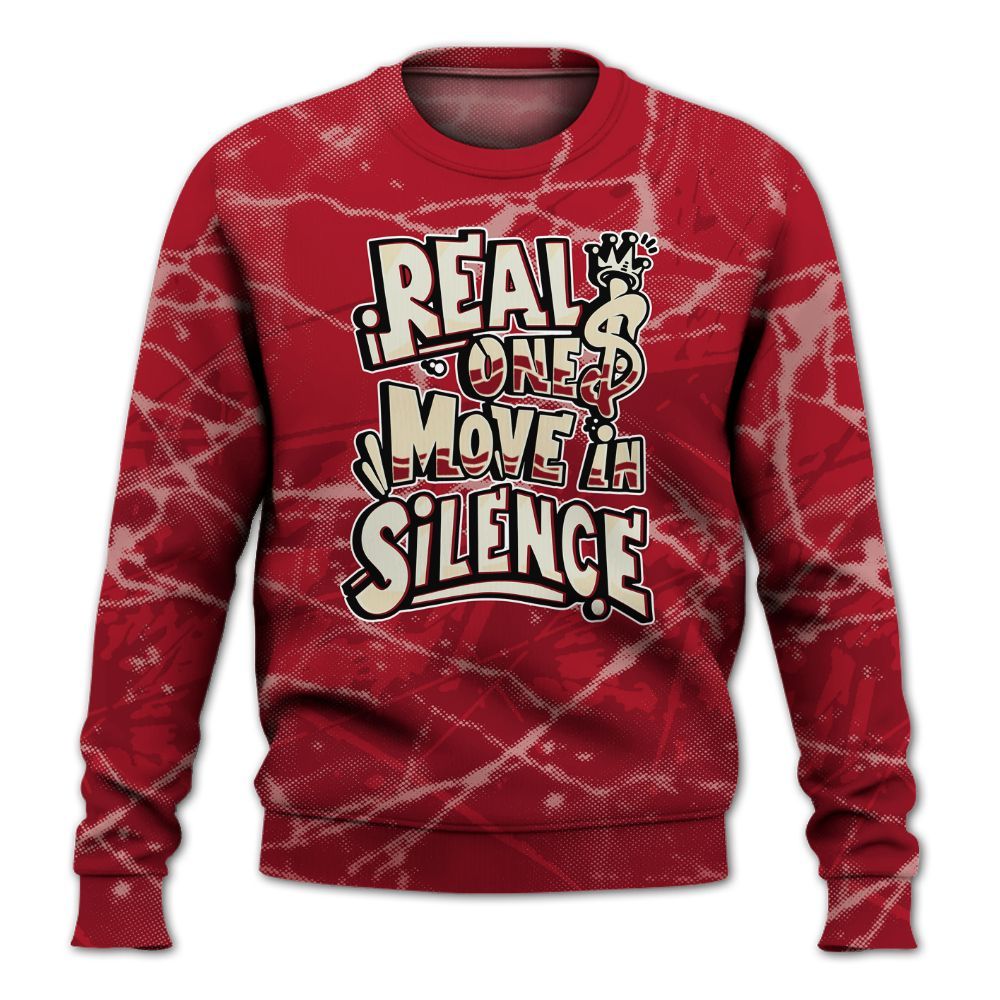 Sweatshirt To Match 2025 High OG Cinnabar 1s - Ones Move In Silence Graphic All Over Print