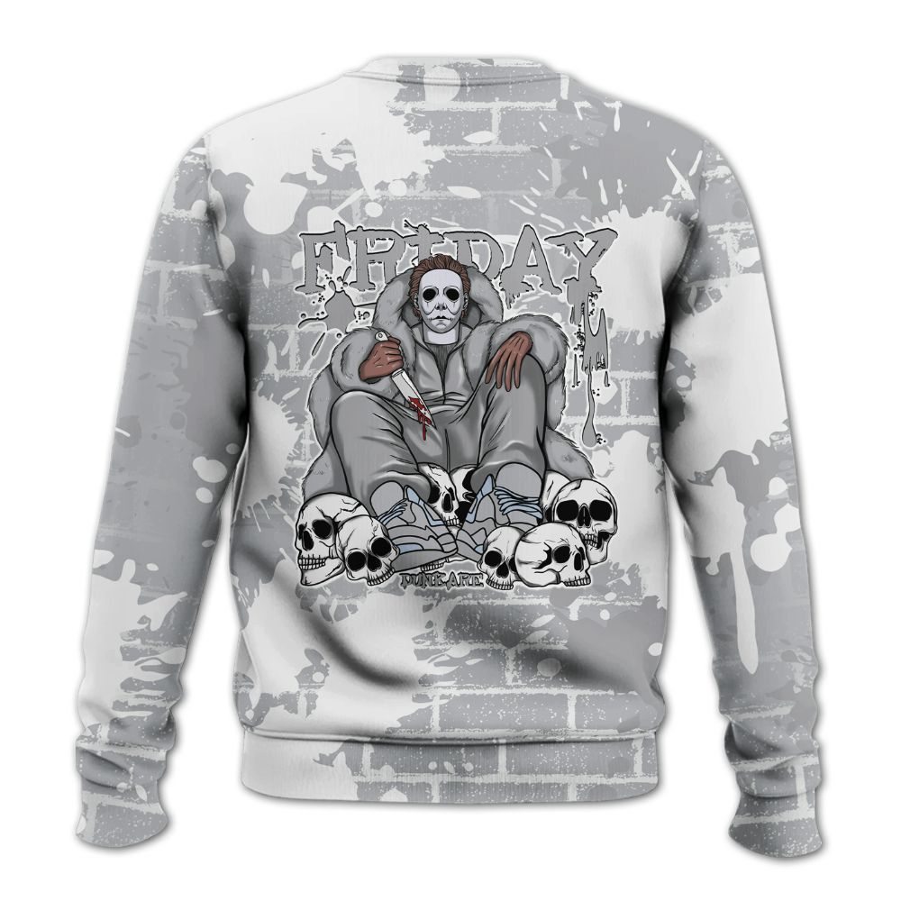 Sweatshirt To Match Low OG Wolf Grey 1s - Friday Brick All Over Print