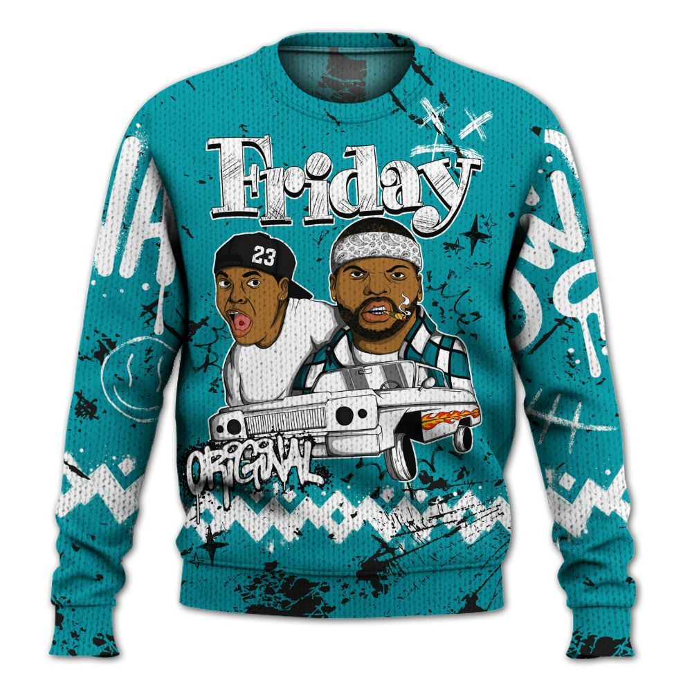Knitted Sweater To Match Air Griffey Max Aquamarine 1s - Friday Sneaker Crayon