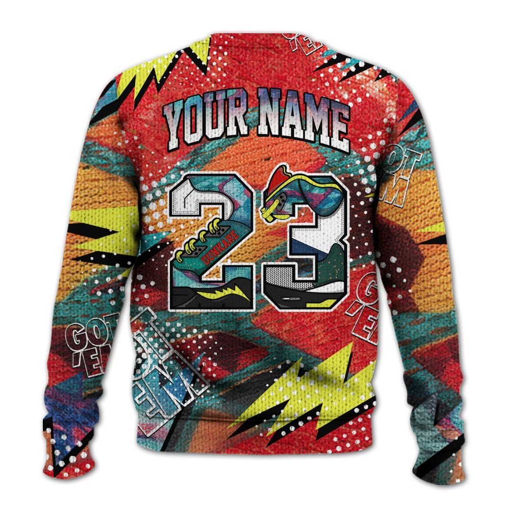 Knitted Sweater To Match Kobe 8 What The - Custom Name Number 23 5s