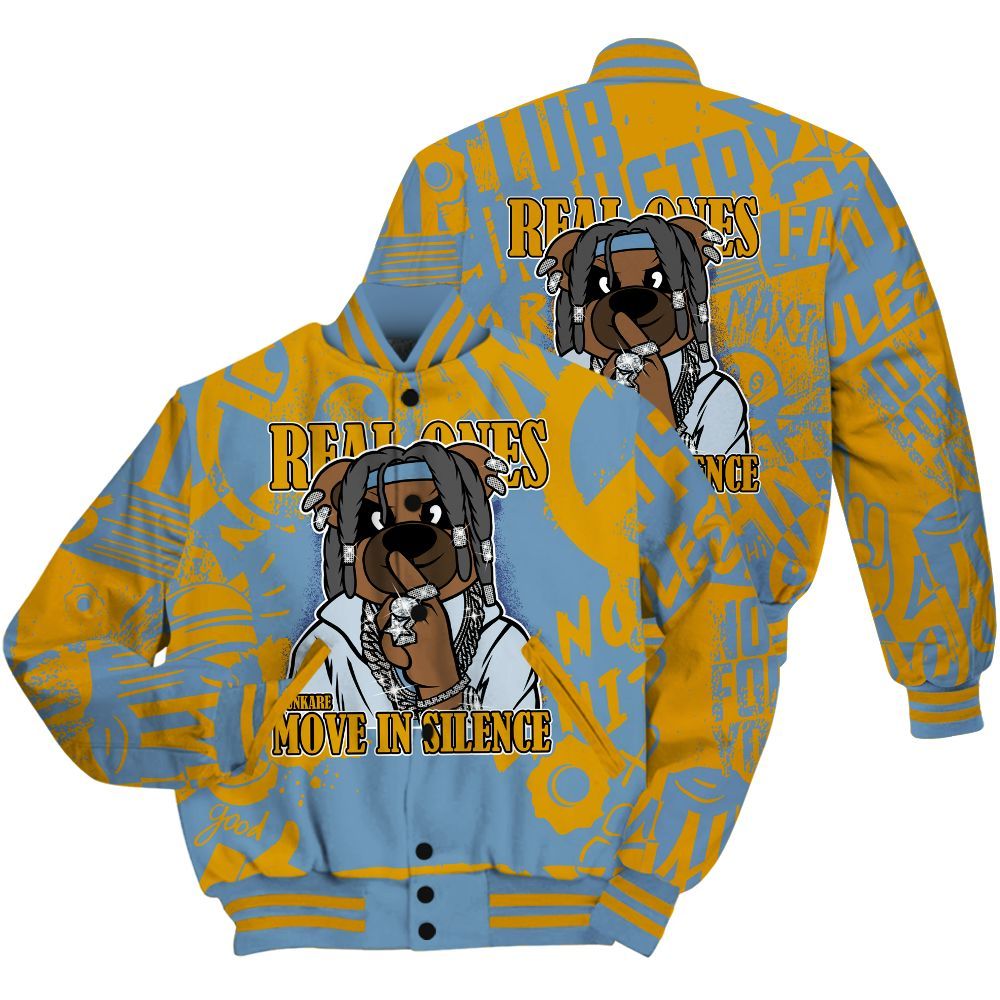 Varsity Jacket To Match High OG First In Flight 1s Shirt - Silent Achievers Bear Monogram Graffiti All Over Print