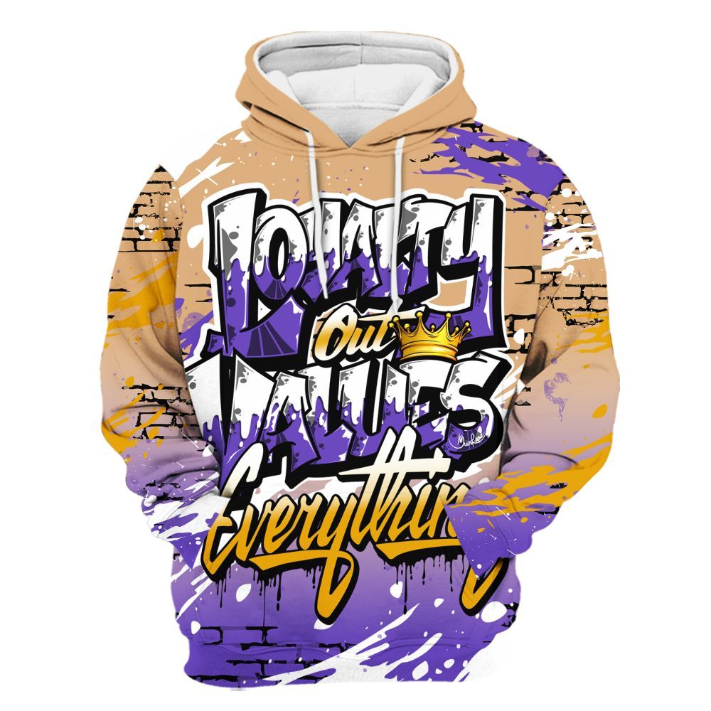 Hoodie To Match SE Afrobeats 7s - Values Of Loyalty Drip All Over Print