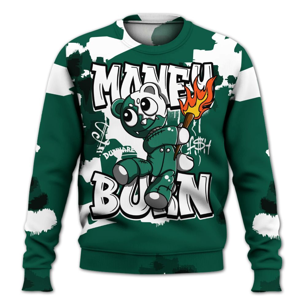 Sweatshirt To Match Oxidized Green 4s - Money Burn Retro All Over Print
