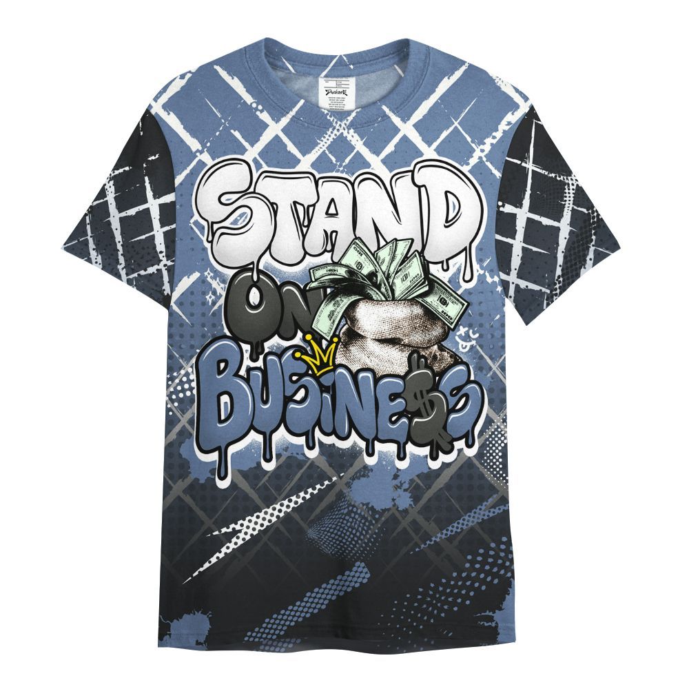 Shirt To Match Mid Space Jam 1s - Halftone Stand Business Dripping All Over Print