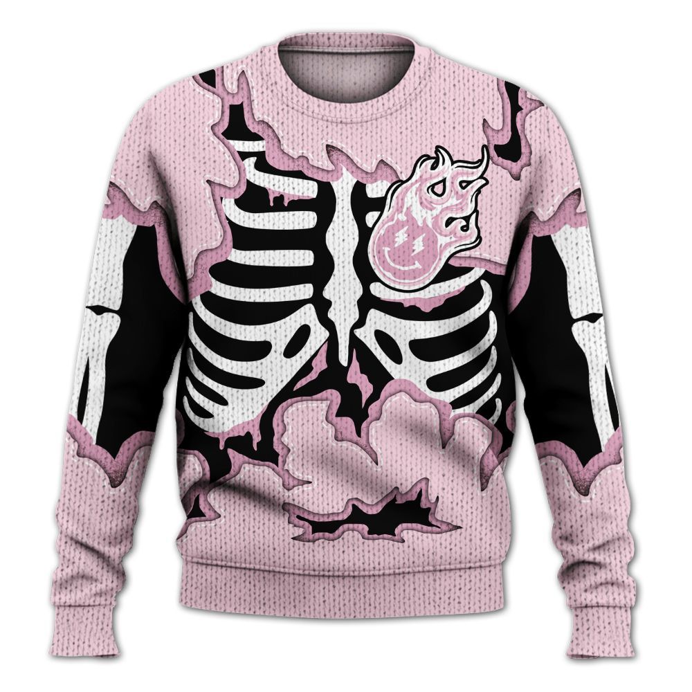 Knitted Sweater To Match Orchid 4s - Skeleton Smiley Face