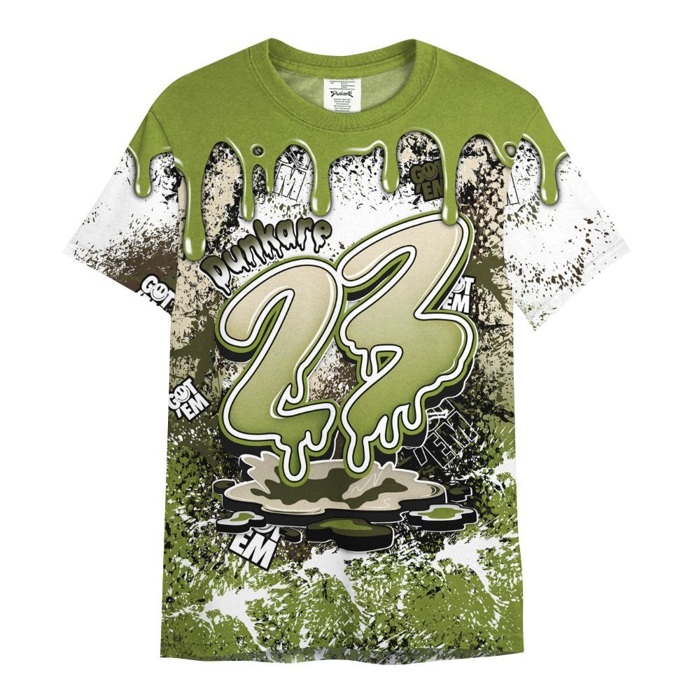Shirt To Match SB Dunk Low Asparagus - Dripping 23 Drip All Over Print