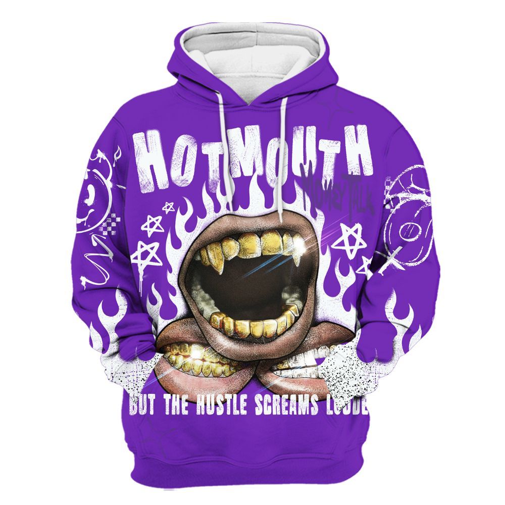 Hoodie To Match Retro Dark Iris 3s - Mouth Burning Street Style All Over Print