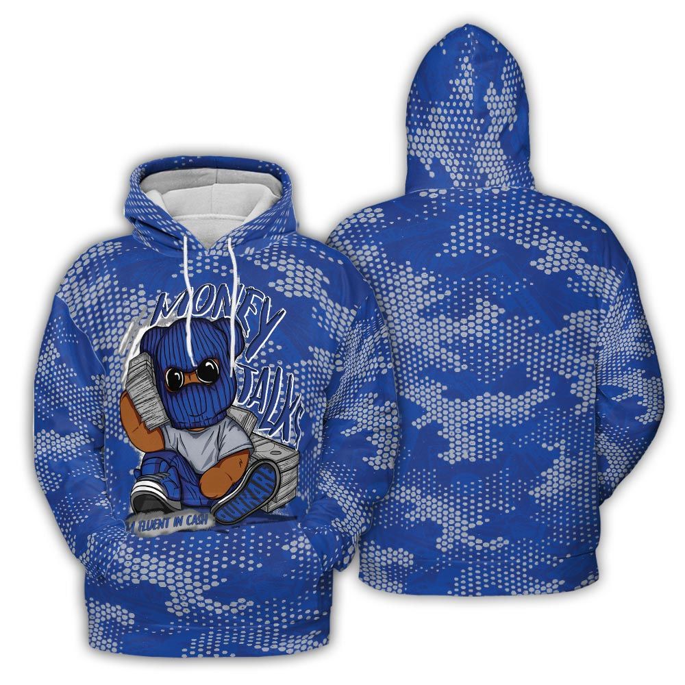 Hoodie To Match Air Foamposite One Royal Hoodie - Money Talk Bear Banknotes Art Hoodie Unisex