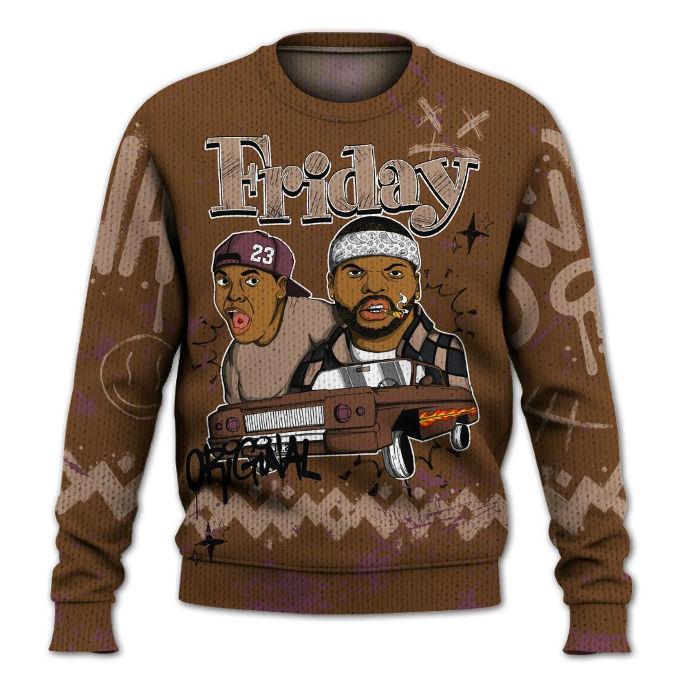 Knitted Sweater To Match Archaeo Brown 3s - Friday Sneaker Crayon