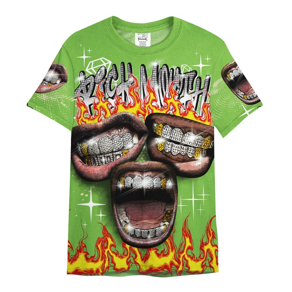Shirt To Match Air Max Waffle SP Action Green - Rich Mouth Fire Rap Retro 90s All Over Print