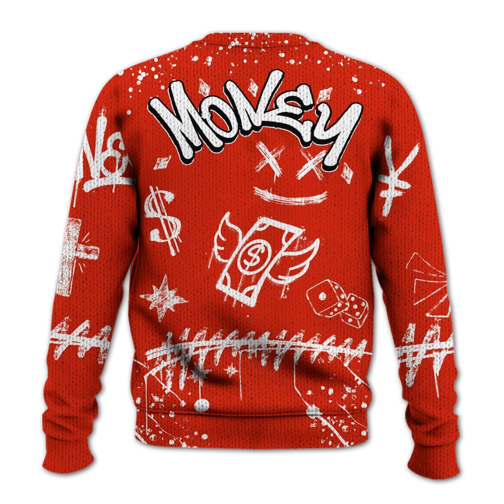 Knitted Sweater To Match Retro Cherry 11s - Everybody Paid In Full Crayon