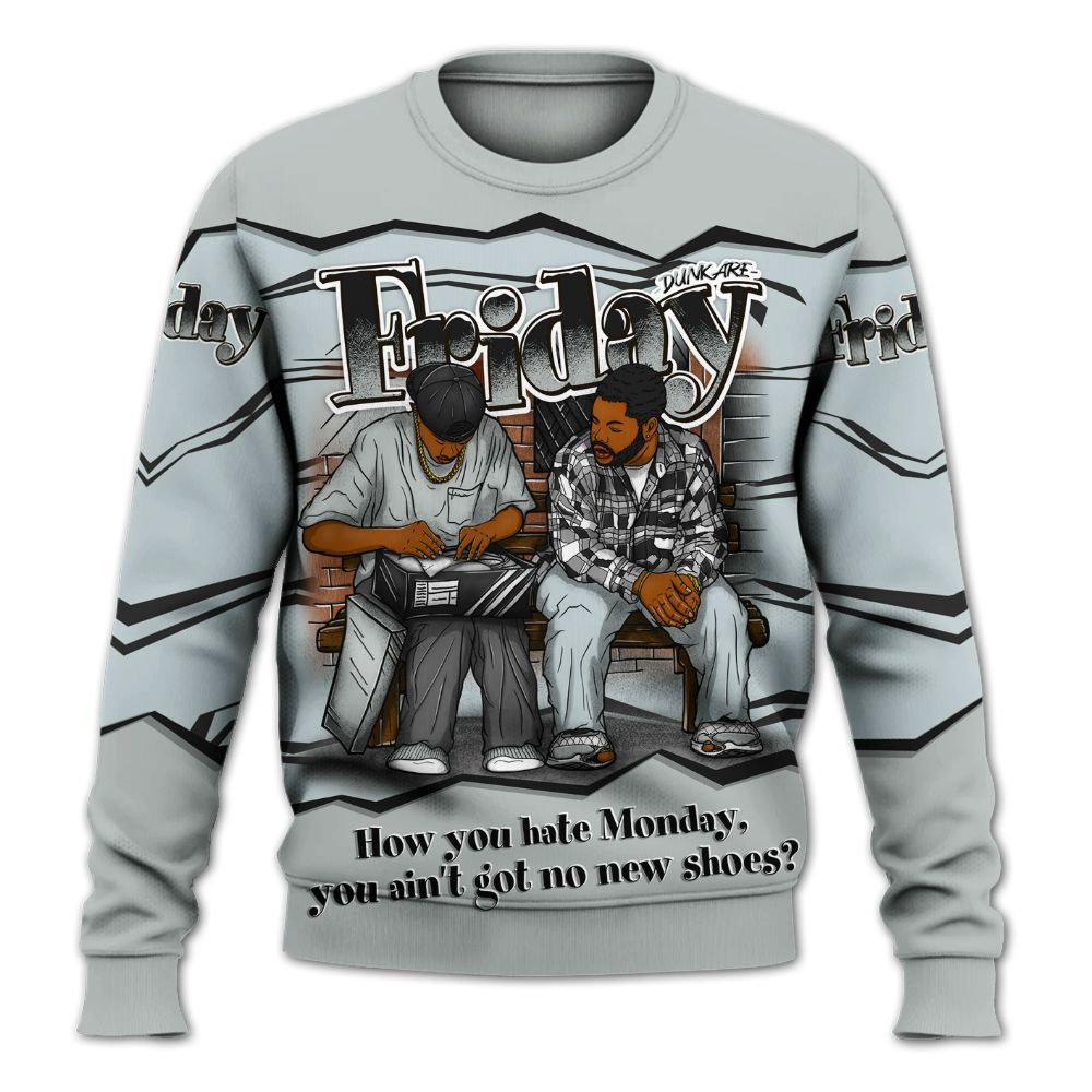 Sweatshirt To Match Black Wolf Grey 12s - Friday Movie 90s TV All Over Print