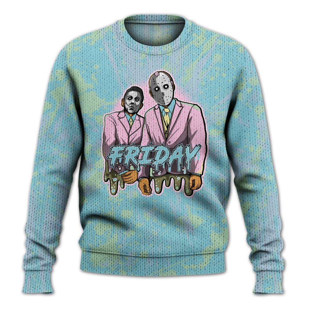 Knitted Sweater To Match SB Dunk Low Visty - Friday Halloween Graphic Luxury