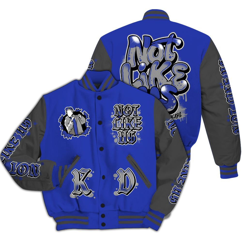 Varsity Jacket To Match Air Max Plus Black Racer Blue - None Like Us Graphic All Over Print