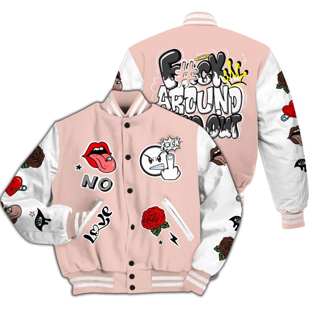 Varsity Jacket To Match Low Legend Pink 11s - FK Around Find Out All Over Print