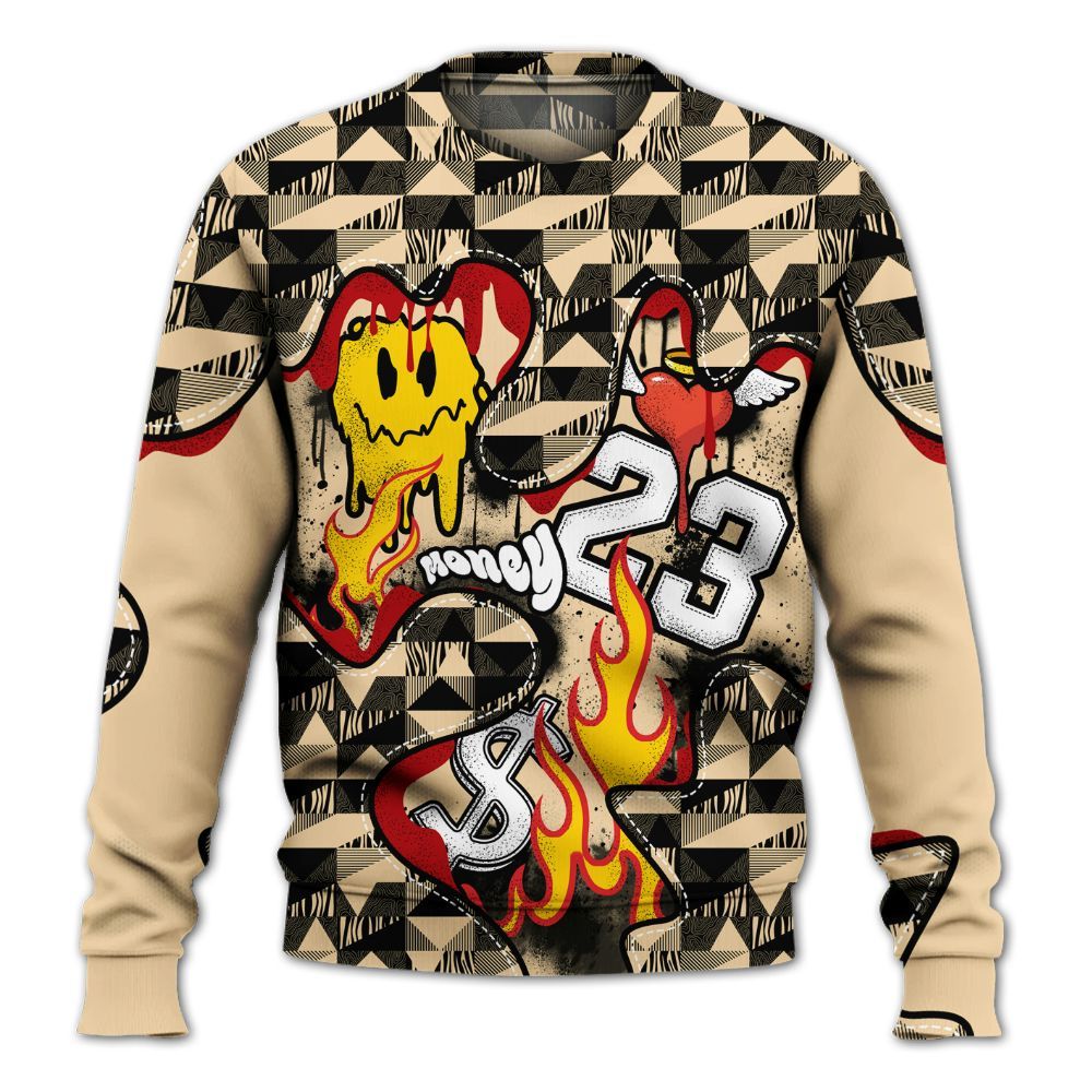 Sweatshirt To Match Dunk Low Strawberry Waffle - 23 Smile Burning Heart All Over Print