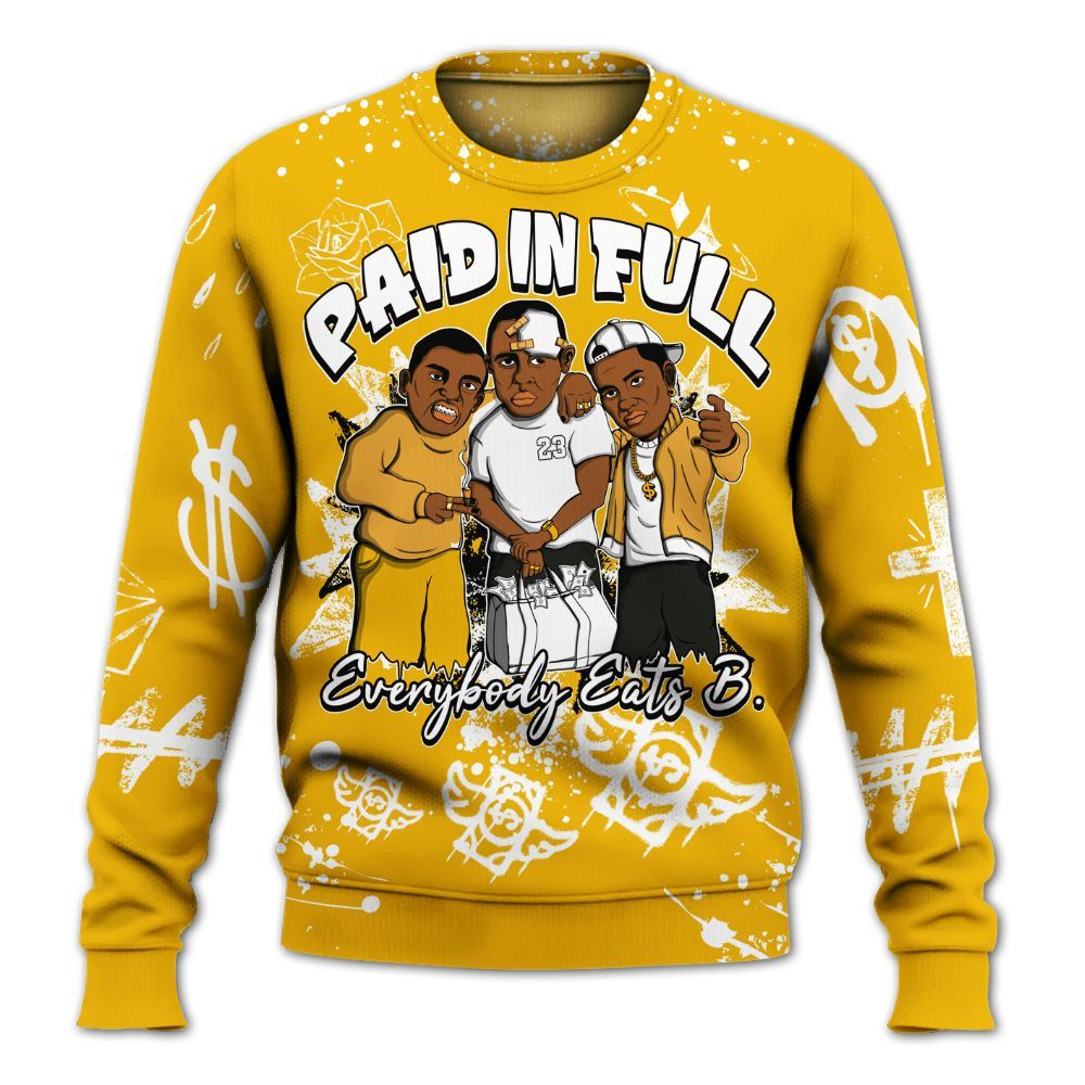 Sweatshirt To Match Del Sol 13s - Everybody Paid In Full Crayon All Over Print