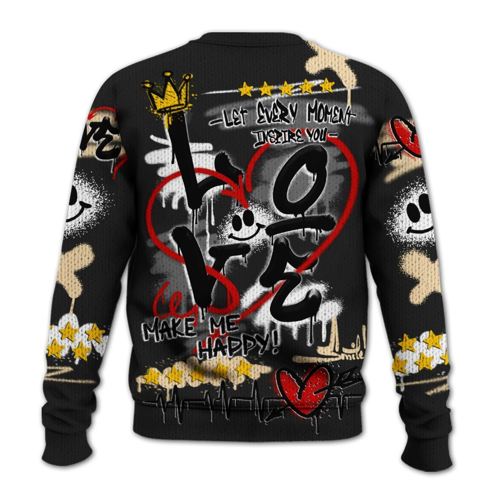 Knitted Sweater To Match Kobe 9 EM Mambacita - Happy Love Beats Graffiti Streetwear