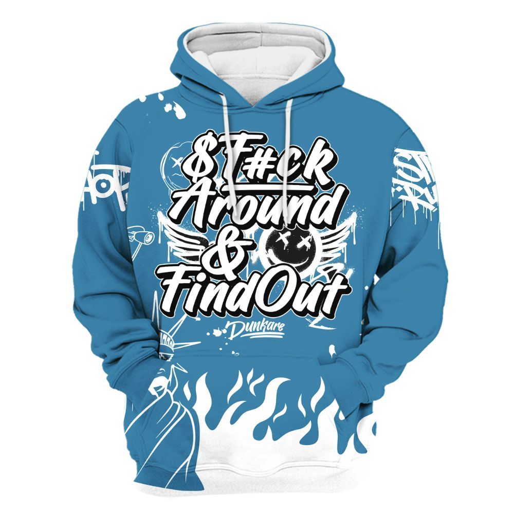 Hoodie To Match High OG UNC Reimagined 1s - Graphic Fck Around Find Out All Over Print