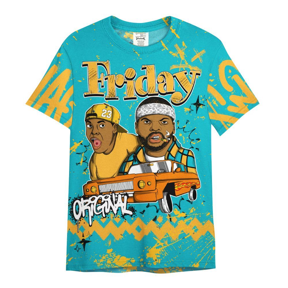 Shirt To Match Retro Aqua 5s - Friday Sneaker Crayon All Over Print