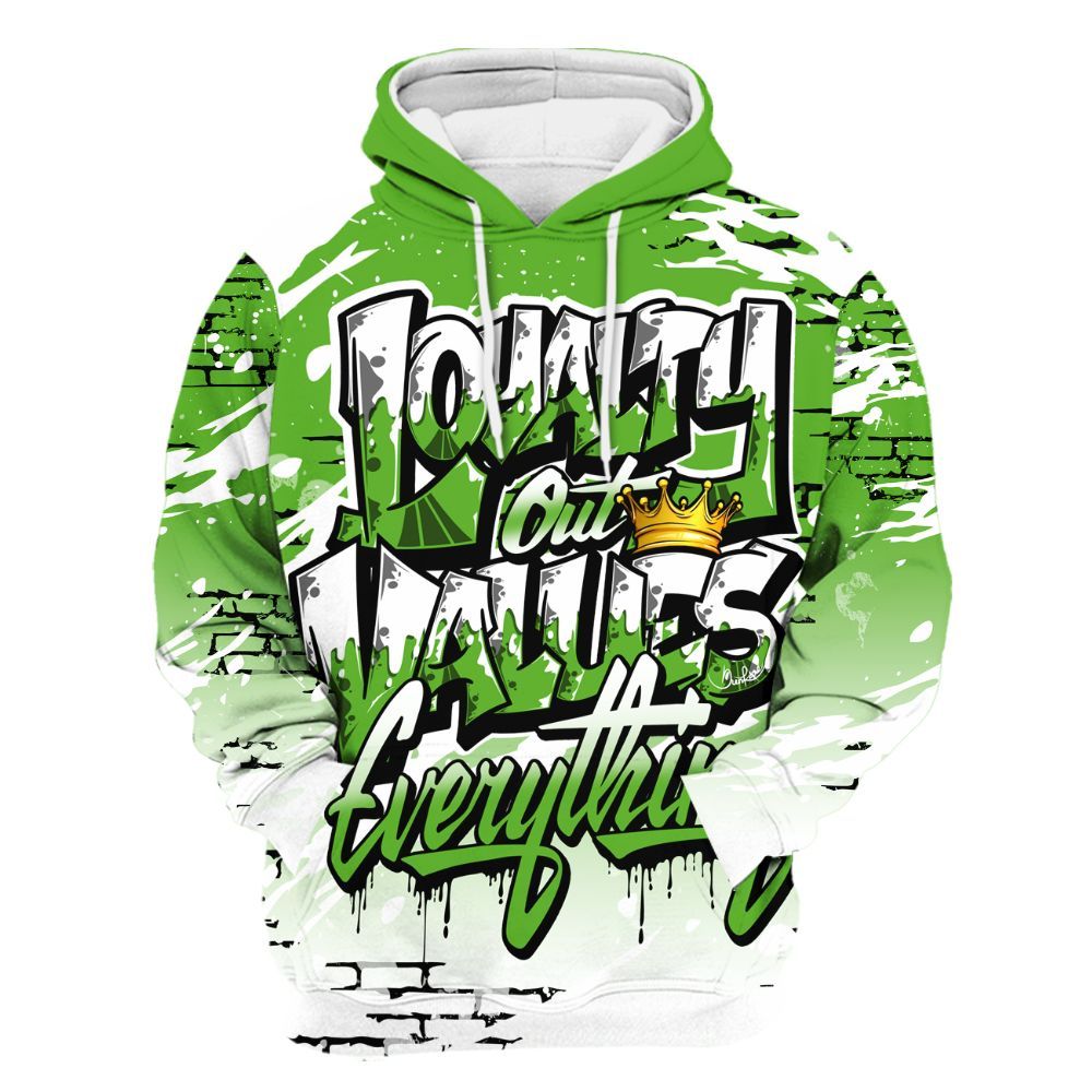 Hoodie To Match Air Foamposite One Volt - Values Of Loyalty Drip All Over Print