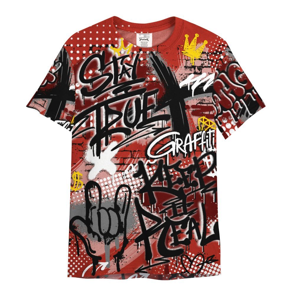 Shirt To Match SP Firewood Orange 4s - True It Real Graffiti Streetwear All Over Print