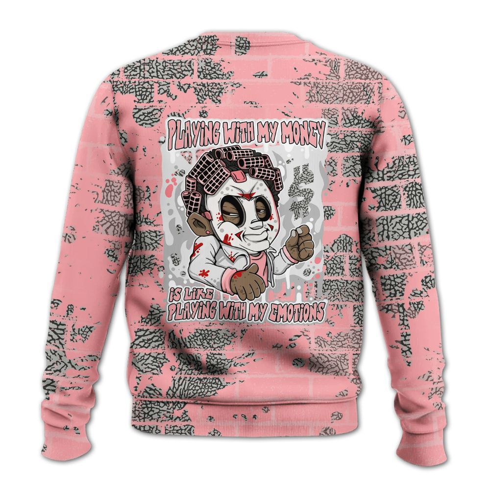 Sweatshirt To Match Retro Wings 3s - Playing With My Money Graphic Halloween All Over Print