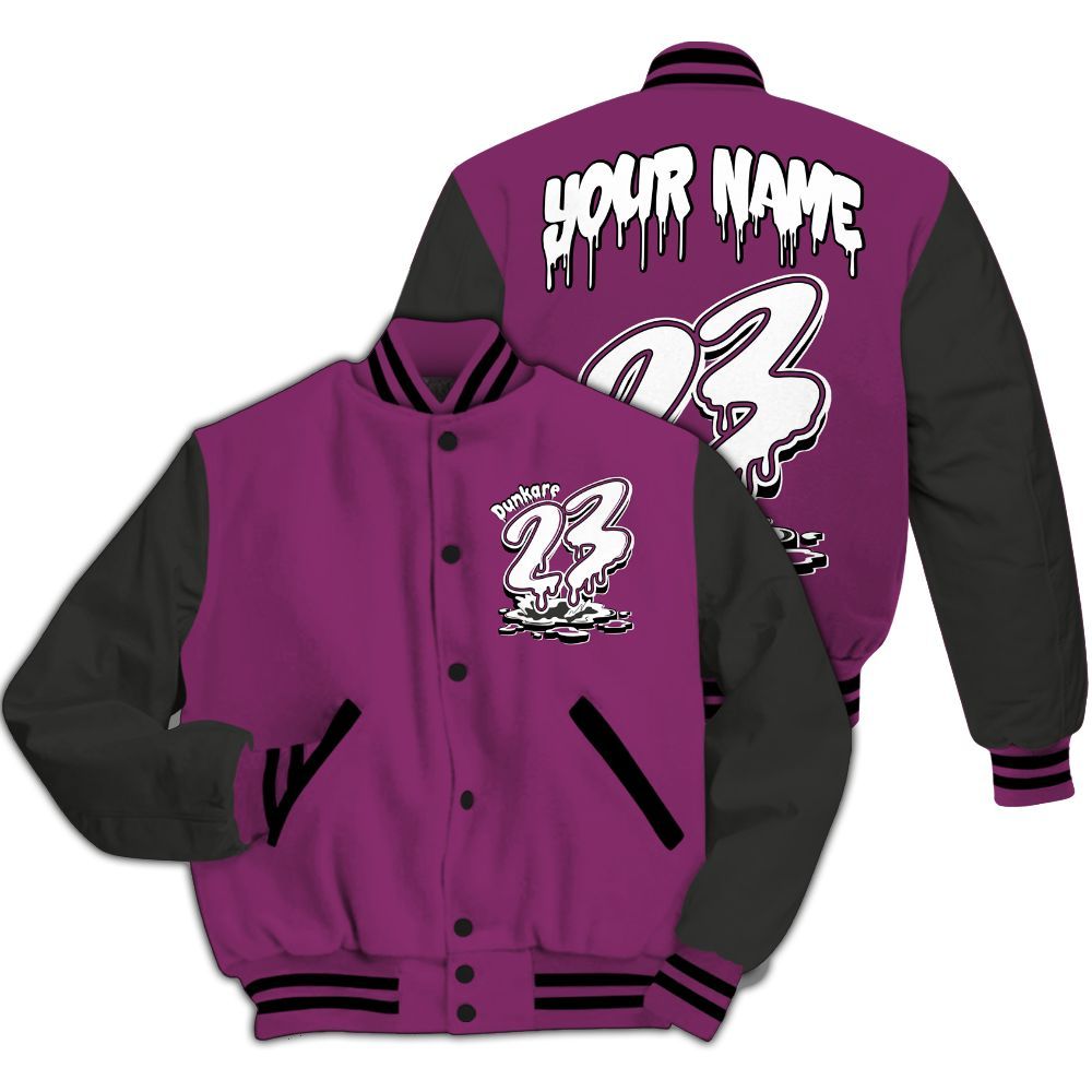 Varsity Jacket To Match Air Max Sunder Gore Tex Bold Berry - Custom Name 23 Drip All Over Print