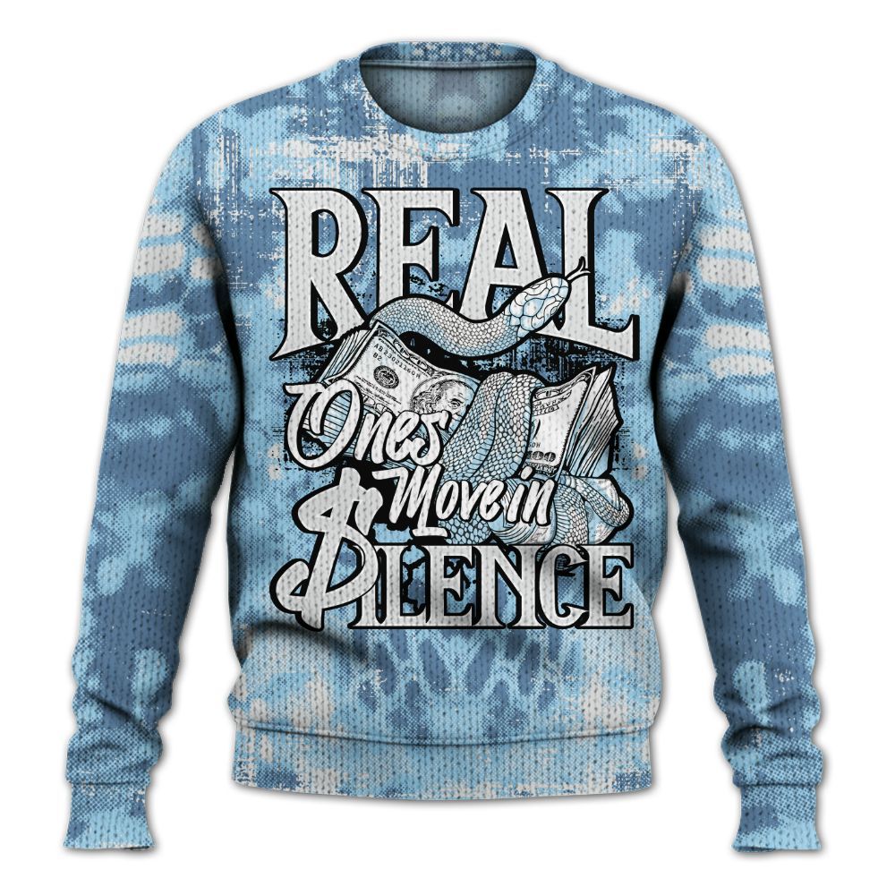 Knitted Sweater To Match Legend Blue 11s - Snake Move In Silence All Over Print