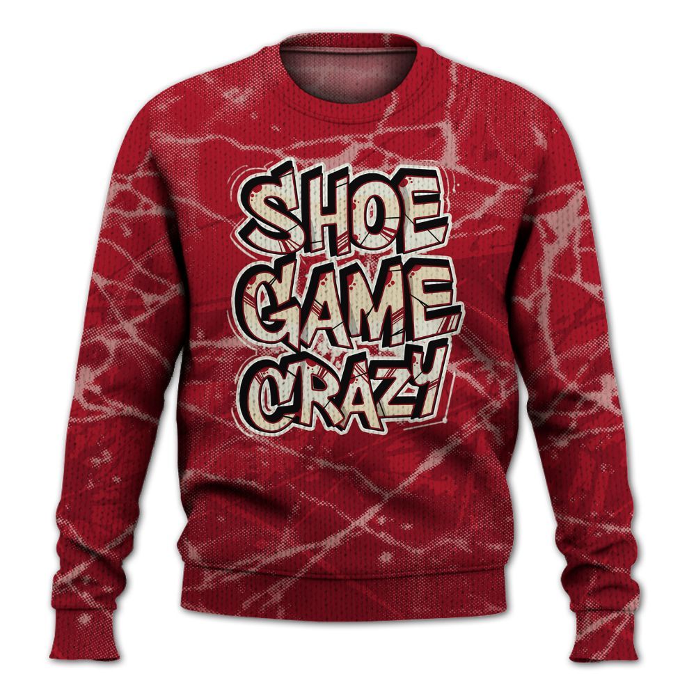 Knitted Sweater To Match 2025 High OG Cinnabar 1s - Shoe Game Crazy Graphic