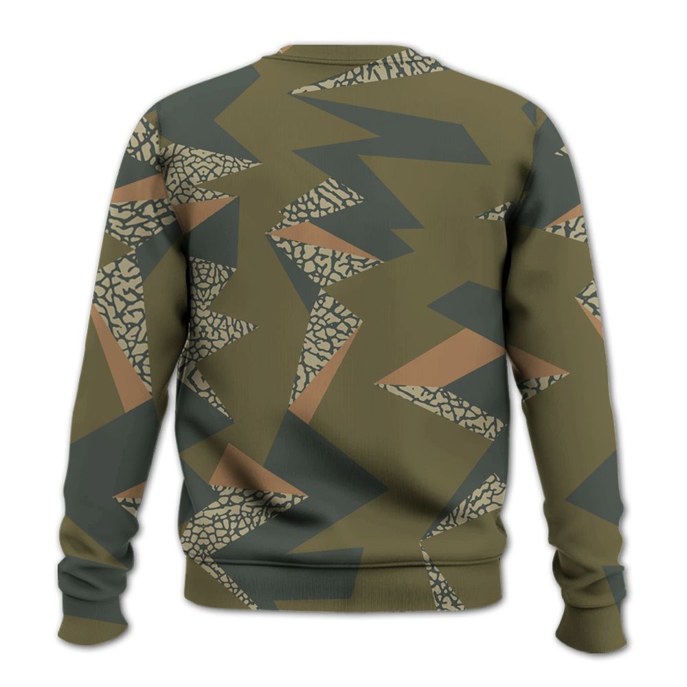 Sweatshirt To Match Retro Family Affair 3s - Geometric Camouflage Pattern All Over Print