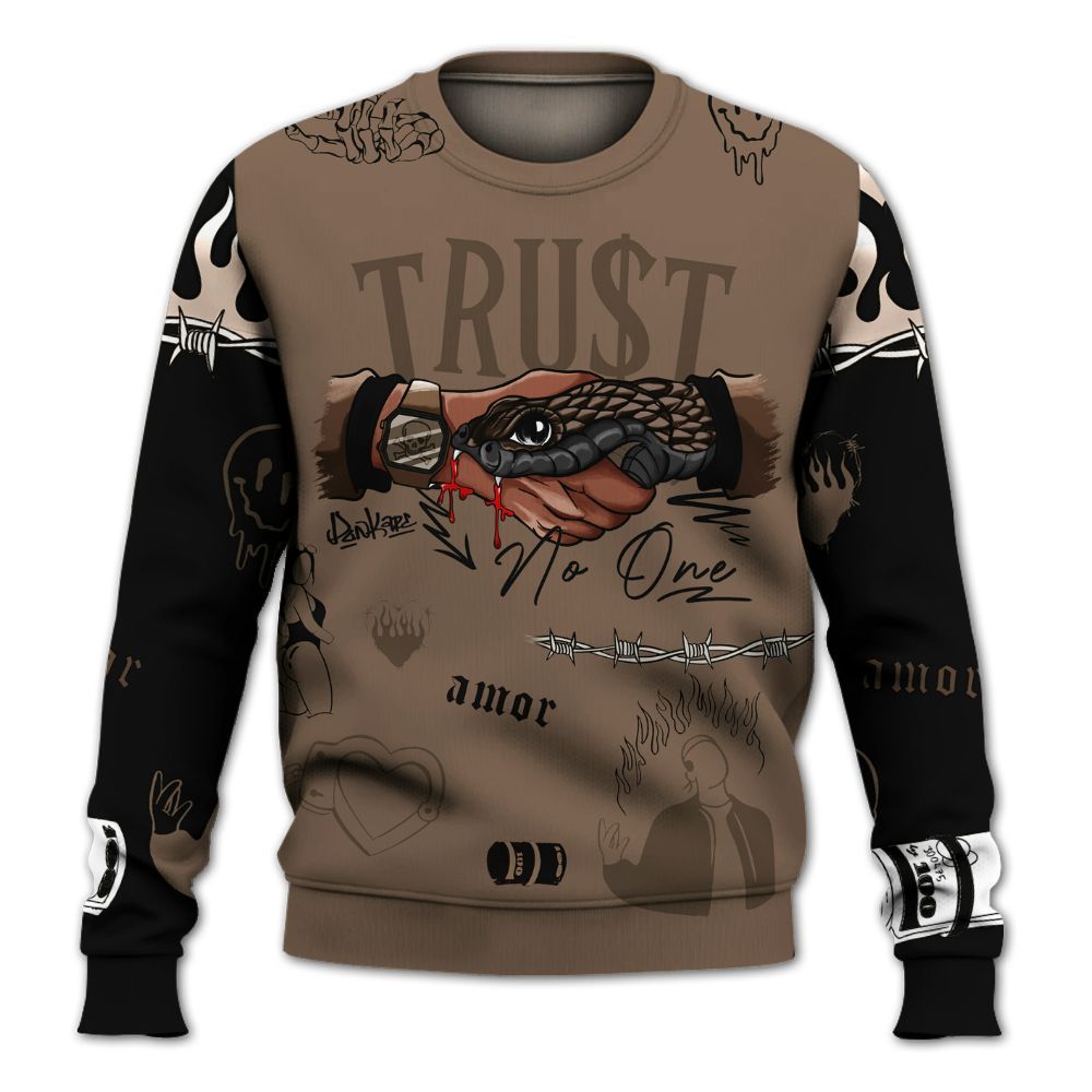 Sweatshirt To Match Dark Mocha Jack - Snake Trust No One All Over Print