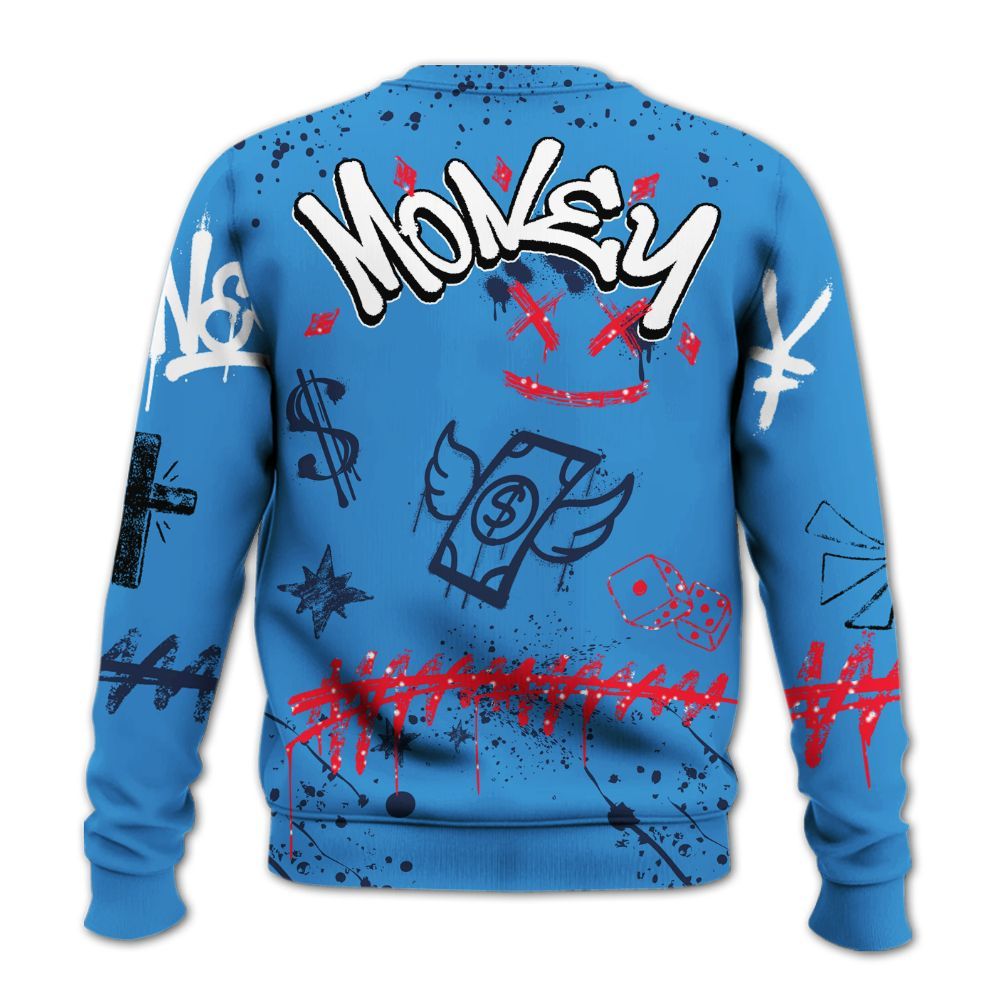Sweatshirt To Match Retro Blueberry 6s - Everybody Paid In Full Crayon All Over Print