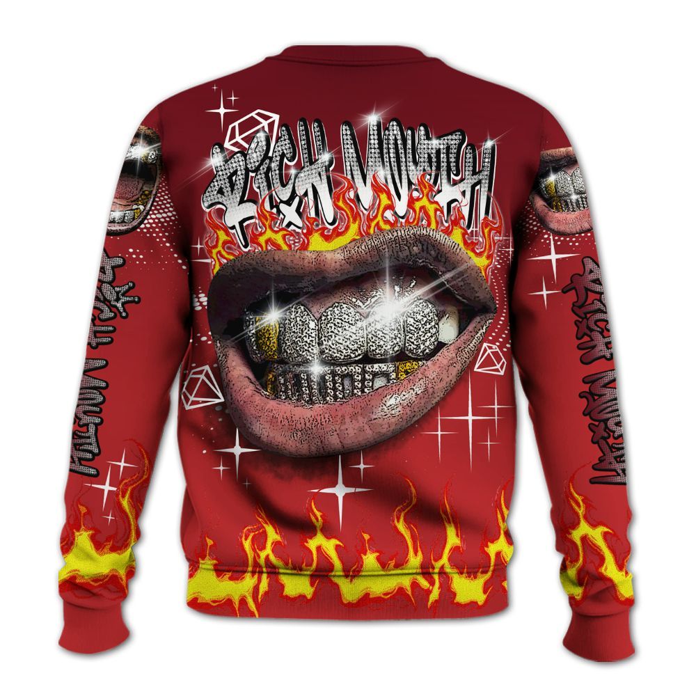 Sweatshirt To Match Kobe 9 Elite Christmas - Rich Mouth Fire Rap Retro 90s All Over Print