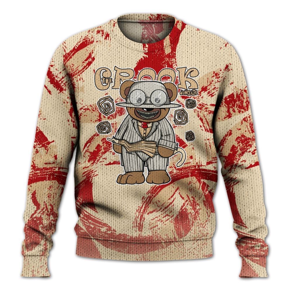 Knitted Sweater To Match Dunk Low Strawberry Waffle - Swindler Bear Circle Slpash