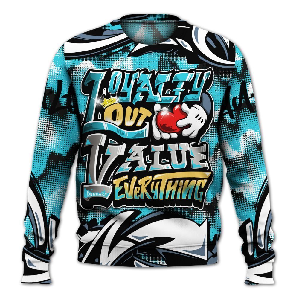 Sweatshirt To Match Retro Gamma Blue 11s - Loyalty Out Value Graffiti All Over Print