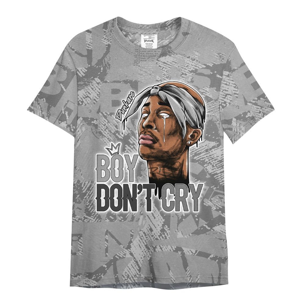 Shirt To Match Black Wolf Grey 12s - Boiz Ain't Cry Unique Abstract All Over Print
