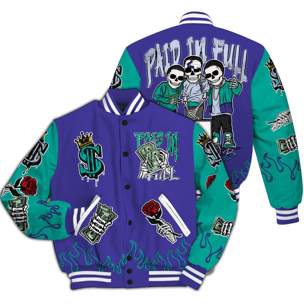 Varsity Jacket To Match Retro Grape 5s - Everybody Paid In All Over Print