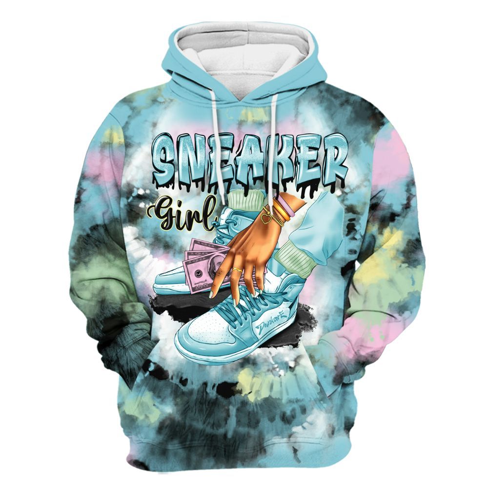 Hoodie To Match SB Dunk Low Visty - SNEAKER Girl Money Drip Tie Dye All Over Print