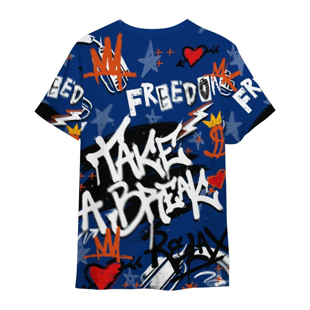 Shirt To Match Mid Knicks 1s - Take Break Freedom Graffiti Streetwear All Over Print