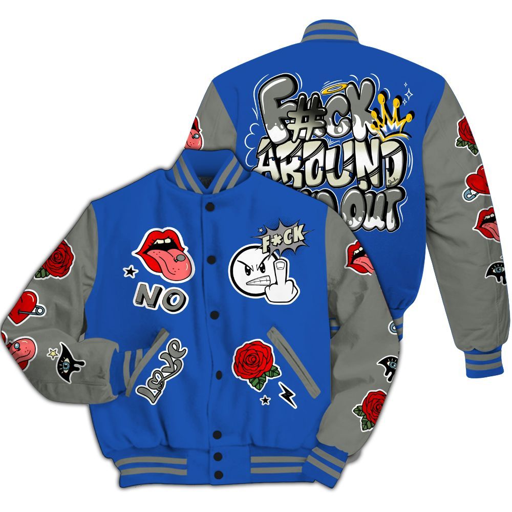 Varsity Jacket To Match Lucky Shorts 3s - FK Around Find Out All Over Print