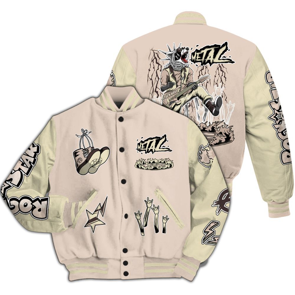 Varsity Jacket To Match A Ma Maniere X Fossil Stone 4s - Punk Rock Raccoon All Over Print