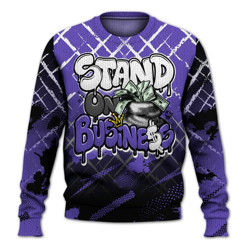 Knitted Sweater To Match Field Purple 12s - Halftone Stand Business Dripping
