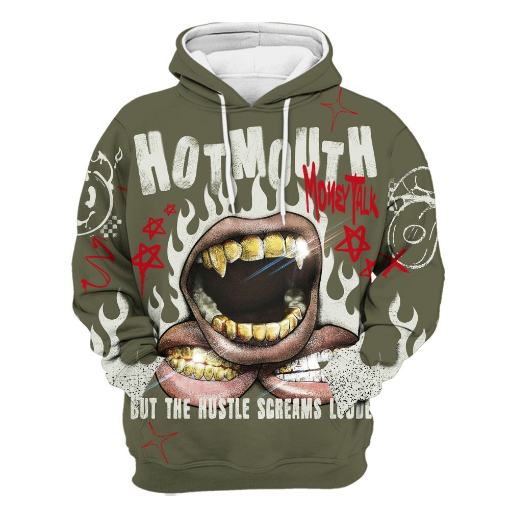 Hoodie To Match Travis Scott Low OG Medium Olive 1s - Mouth Burning Street Style All Over Print